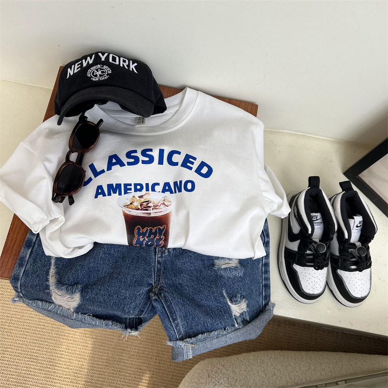 Poletne otroške kratke hlače Beggar v ameriškem slogu, raztegnjene s petimi delnimi dolžinami, vsestranske jeans hlače za fantke in deklice._voghion.com