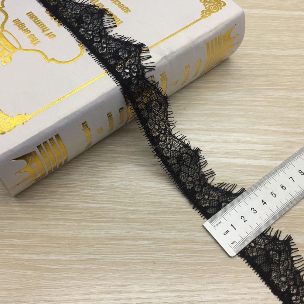 睫毛爆款睫毛蕾丝花边9003#宽度3.5CM服装辅料黑白色现货流梳花边