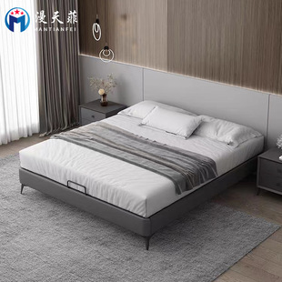 Bed Frame Without Headboard for Italian-Style Guesthouse Hotel Tatami, Not Including Leather Bed, Mattress, or Technology Fabric Bed, Solid Wood Bed