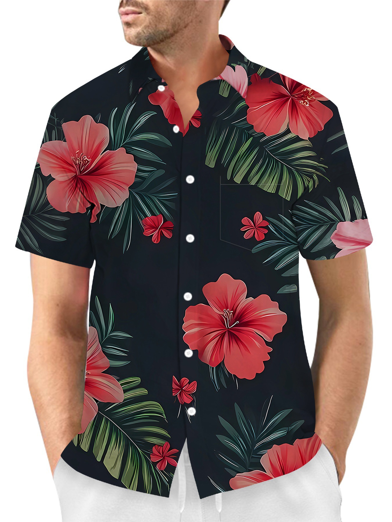 검은 바탕에 붉은 꽃