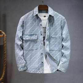 2025秋冬新款日系印花大码牛仔衣衬衫夹克男Men Jeans Jackets