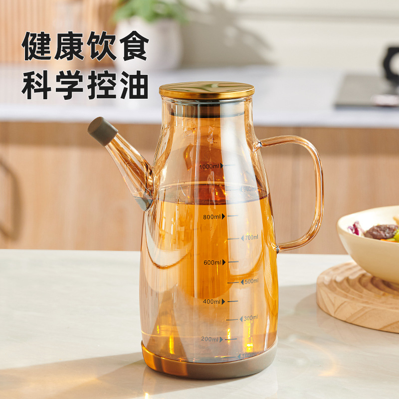 玻璃油壶厨房家用油瓶酱油醋调料便捷油的容器不挂油不锈钢大油罐|undefined