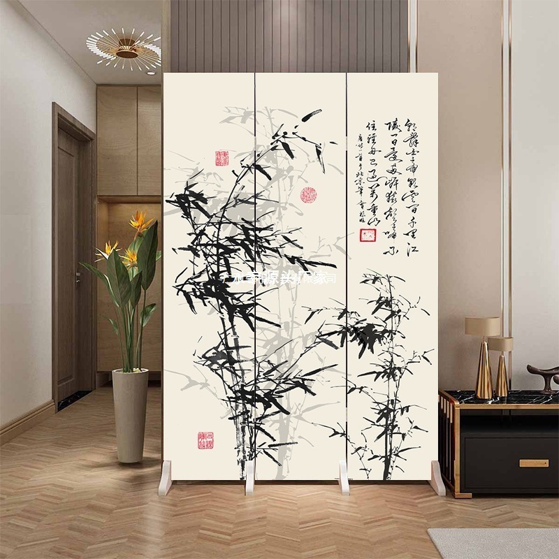 中式家用玄关入户正对门隔断客厅办公室卧室遮挡折叠移动房间屏风|undefined