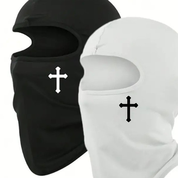 Breathable Black Balaclava Face Mask - Moisture-Wicking Polyester Fiber Sun Protection Suitable for Cycling and Hiking