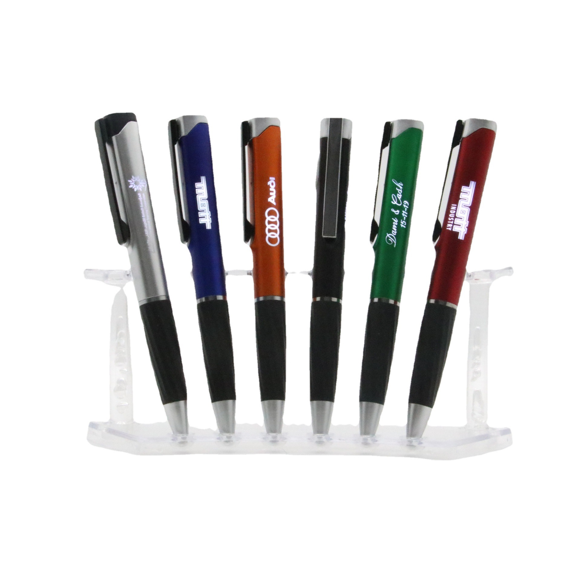 Pluma de la lámpara de plástico pluma LED pluma giratoria láser logo publicidad pluma transfronteriza caliente-venta bolígrafo en stock
