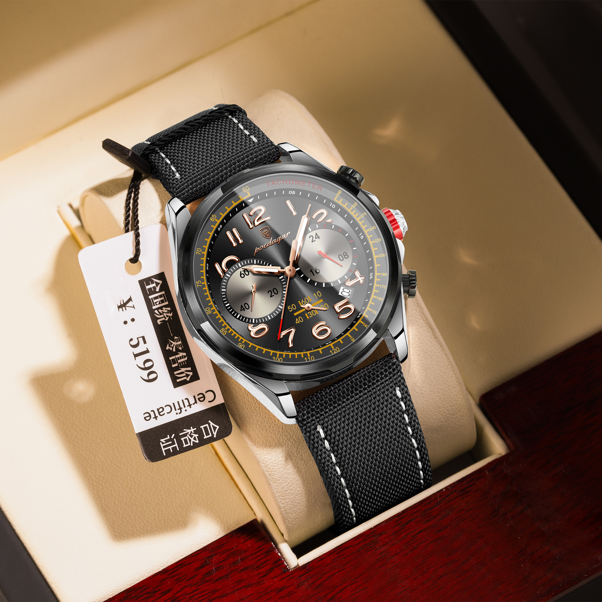 Marca suiza nuevo reloj de hombre moda hombre ocio cronógrafo de cuarzo en vivo comercio exterior explosión de una venta