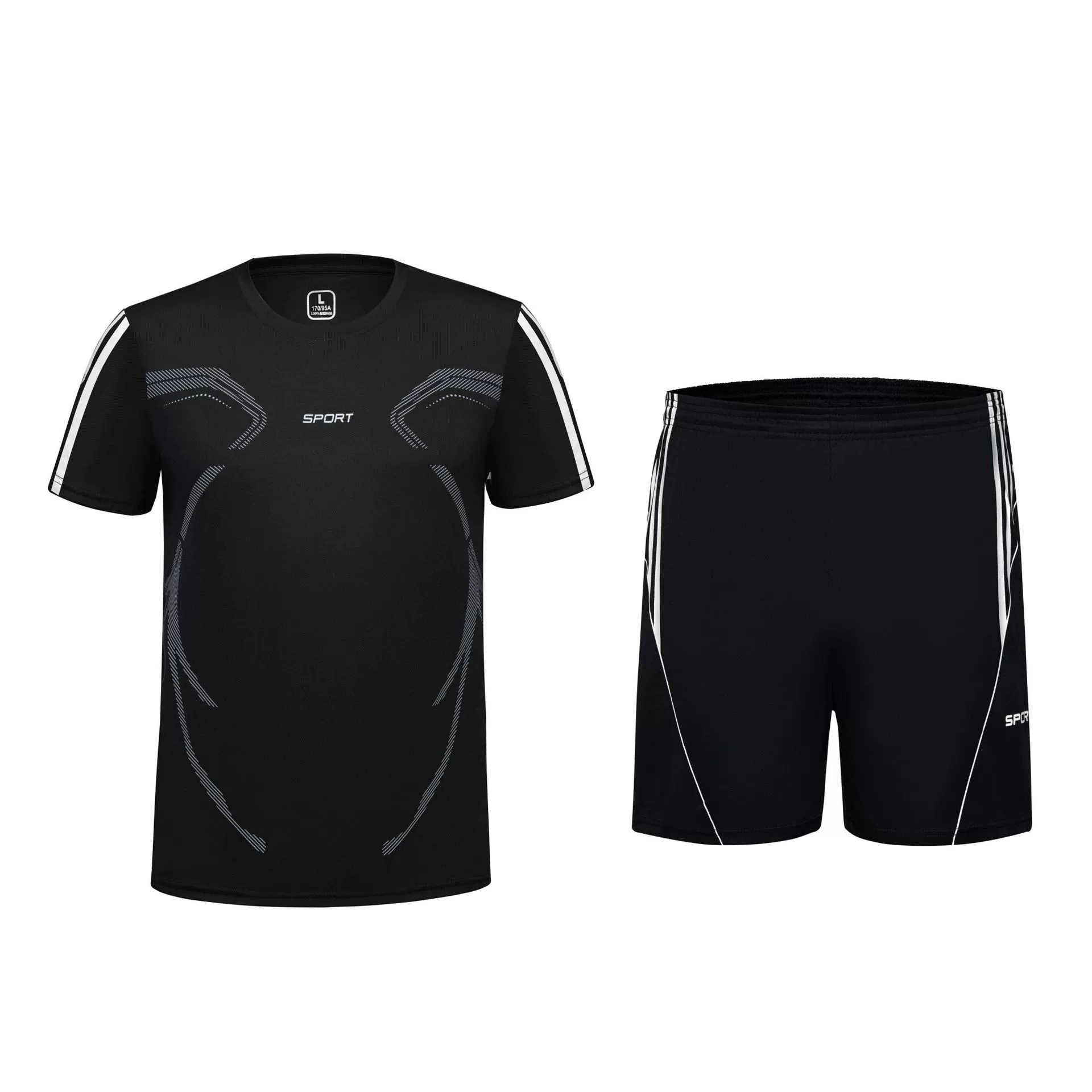 Летний спортивный костюм Мужская спортивная одежда с короткими рукавами Шорты для подростков больших размеров Свободный повседневный костюм Летняя модная мужская