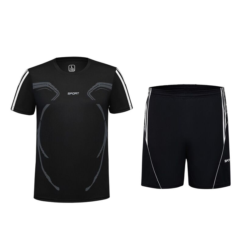 Summer Sports Suit Men's Short-sleeved Sportswear Teenager Shorts Large Size Loose Casual Suit Summer Trendy Men's Summer Sports Suit Men's Short-sleeved Sportswear Teenager Shorts Large Size Loose Casual Suit Summer Trendy Men's