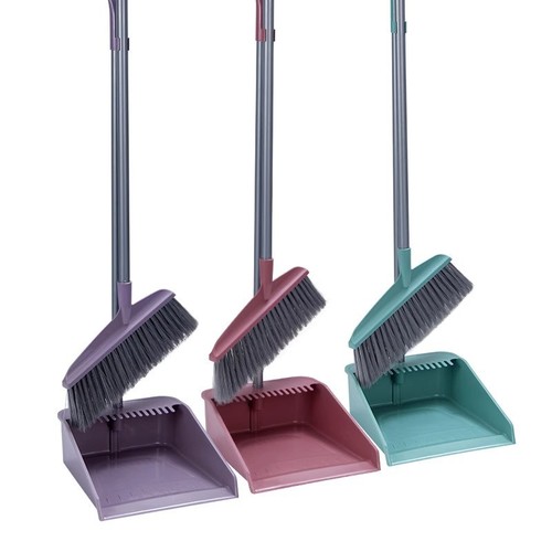 Combination set of broom and dustpan, soft bristle household broom, hair-resistant, single broom and dustpan, sweeping, scraping, water removal magic tool