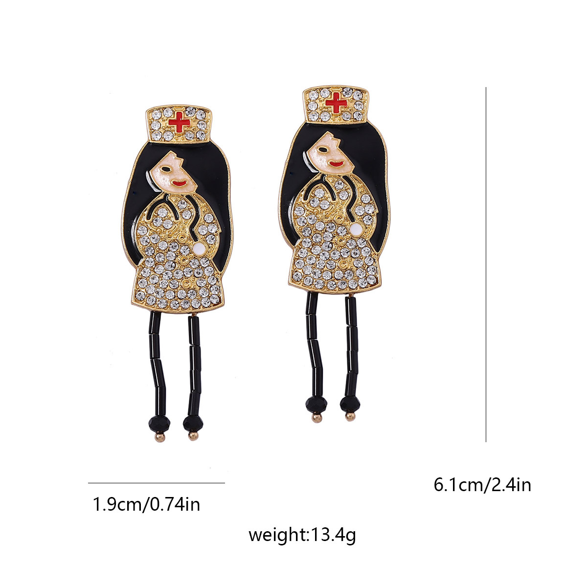 1 Pair Cartoon Style Cartoon Character Zinc Alloy Earrings display picture 1