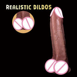 跨境液态硅胶仿真阳具女用自慰器手动伸缩肛塞成人情趣性用品玩具