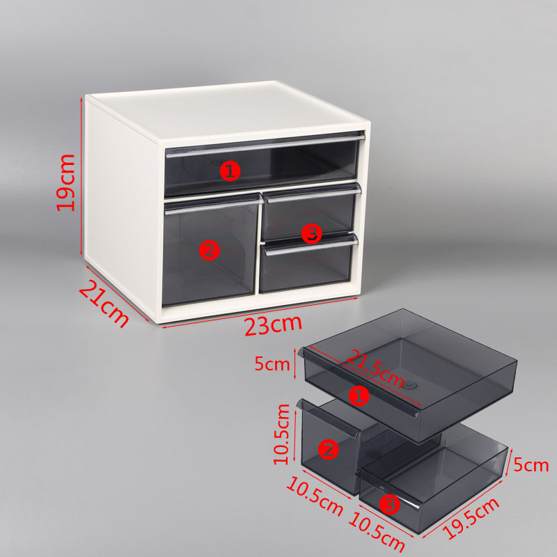 3 layers 4 drawers white