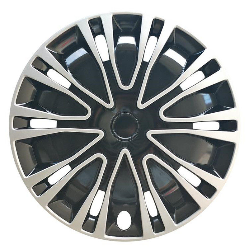 Hub Cap, Universal Hub cover - 12-inch-ak-style-silver-black-1pc