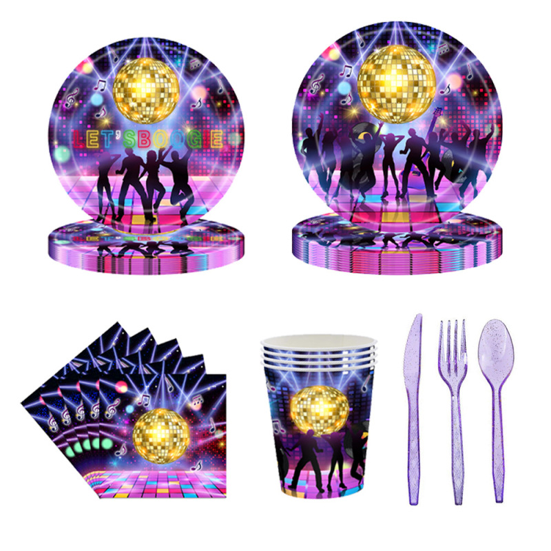 Amazon Explosions Disco Party Paper Tray 80 s 90 s Ballroom Bar Theme Party Tableware Pack
