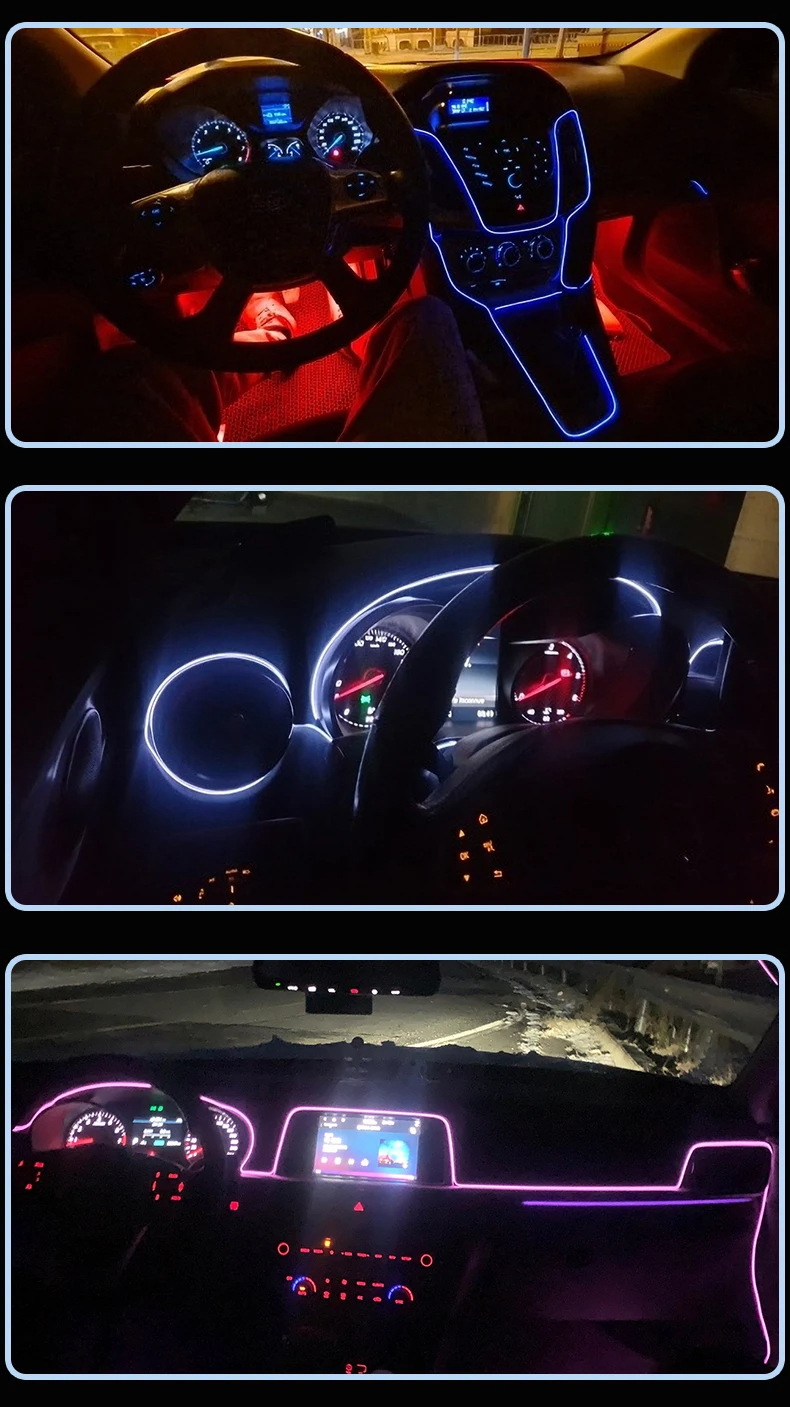 Car Dashboard Led Cold Light Line Interior Atmosphere Light El Cold Light Line USB Driver