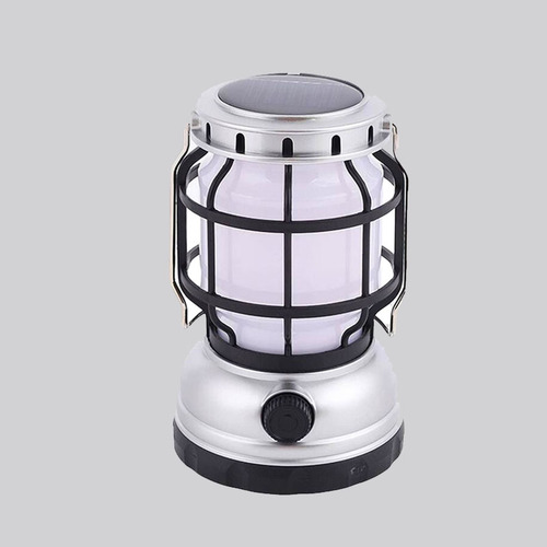 Outdoor Solar Camping Light with USB Charging Flame Lamp, Constant Bright White Light Retro Lantern, Camping Atmosphere Tent Light
