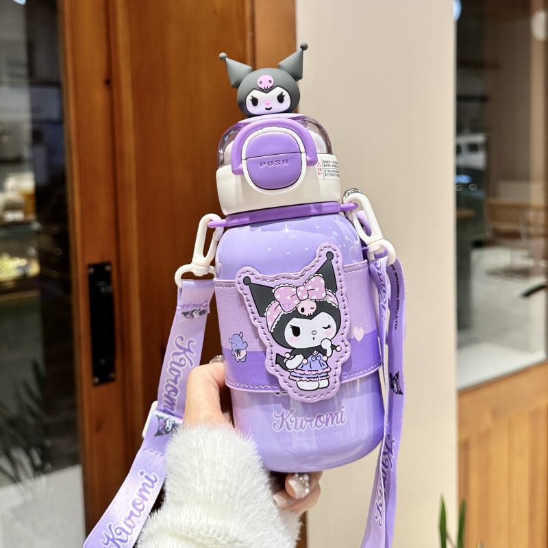 三丽鸥儿童保温杯小学生上学专用女生杯子2025新款便携双饮吸管杯|undefined