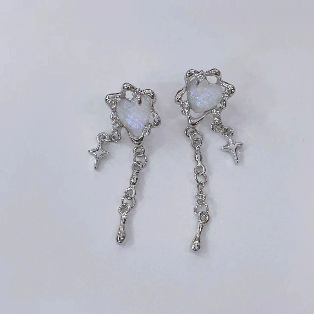 Серьги с асимметричным дизайном, стиль легкой роскоши