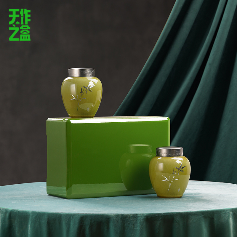 茶叶礼盒烤漆木盒单双陶罐半斤一斤装绿茶包装盒现货定制定制礼盒