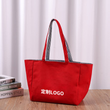 印花单肩包韩系大容量帆布袋托特包女帆布包腋下手提包收纳斜挎