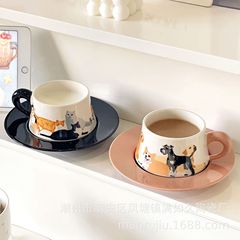 古い-高級感陶磁器コーヒーカップ皿大容量コップ猫高颜値大容量誕生日プレゼント