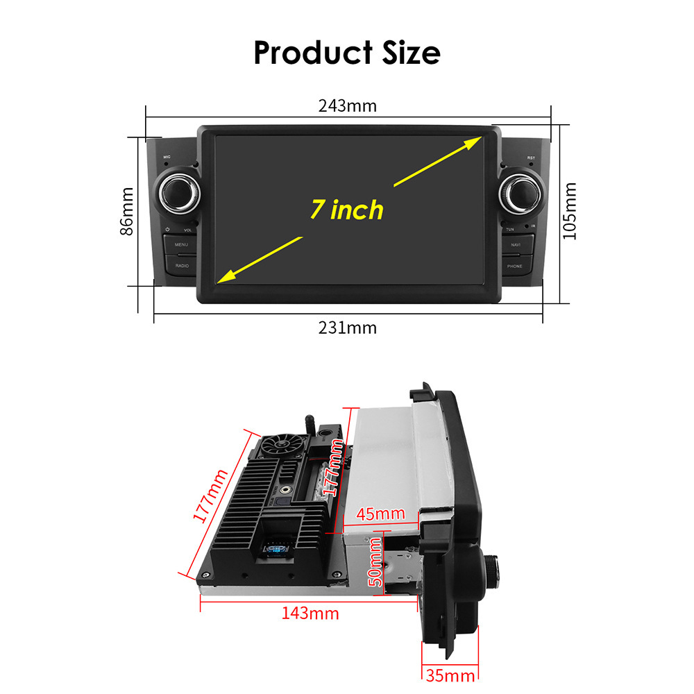 Suitable for car navigator Fiat Punto Linea07-12 Android large screen navigation all-in-one MP5