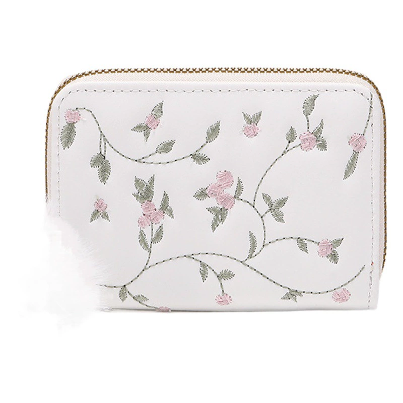 2023 Новая Женская Ручная сумка для карт меховой шар короткий кошелек модный простой кошелек с вышивкой поколение волос