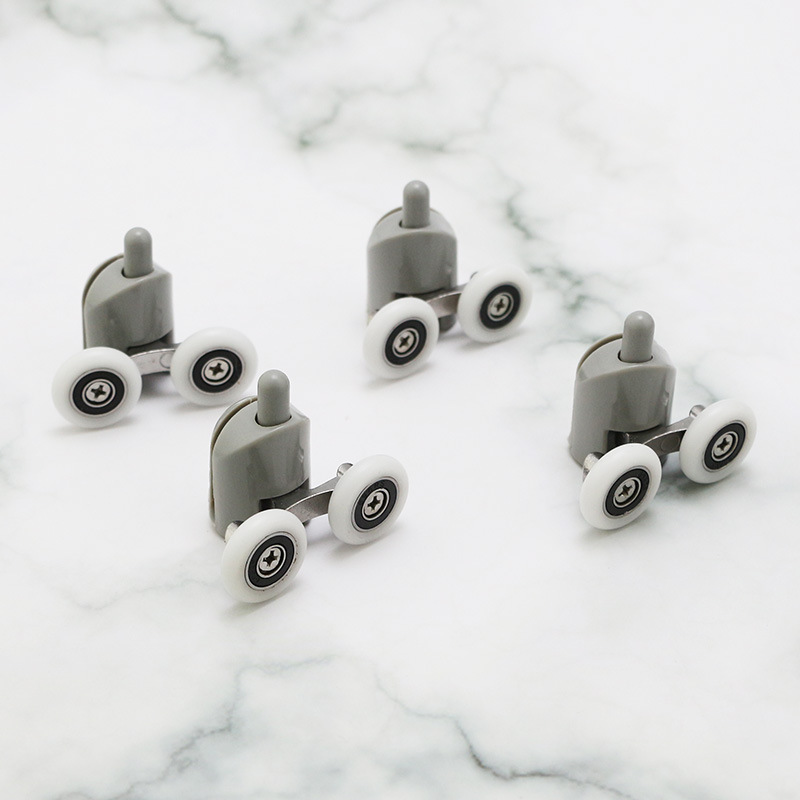 淋浴房上双下双滑轮 淋浴房弹跳轮 浴室玻璃移门尼龙滑轮配件批发