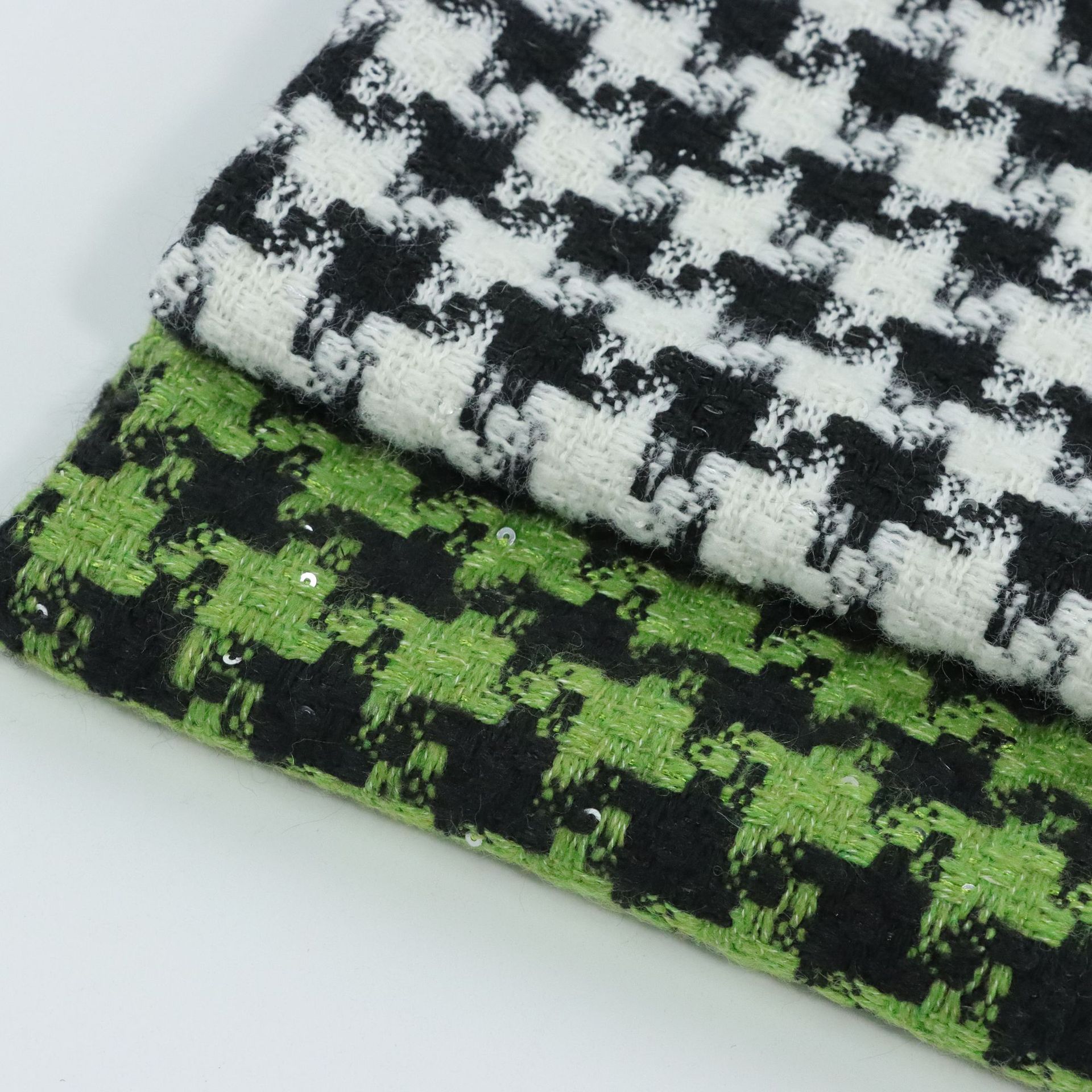 金片千鸟格粗纺千鸟格，呢绒毛呢磨毛格子羊毛色织千鸟格色织格子