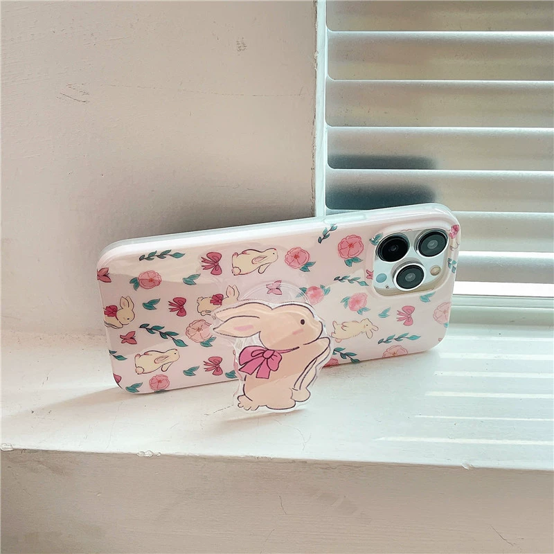 Яблоко, пурпурный кролик, трубка, iPhone 13, iPhone13 Pro, совместимый чехол, 14, 14promax, iphone