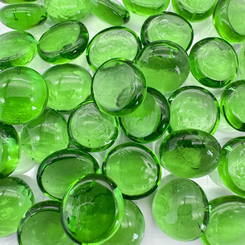 供应玻璃扁珠 透明 绿 古兰 海兰 造景鱼缸用 儿童考古 挖宝用