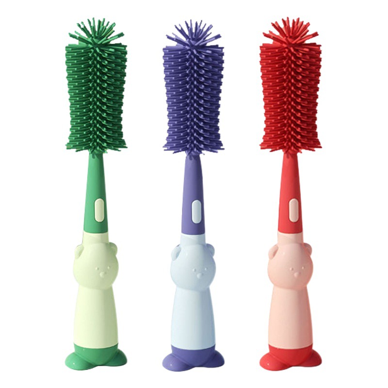 Baby Bottle Brush Cleaning Brush Three-In-One Liquid Silicone Multi-Functional Pacifier Brush Cleaning Silicone Bottle Brush Set