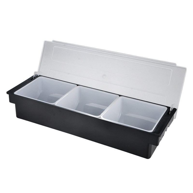 Caja de fruta de múltiples rejillas de plástico caja de condimento de mantenimiento fresco Bar compartimento especial caja de fruta