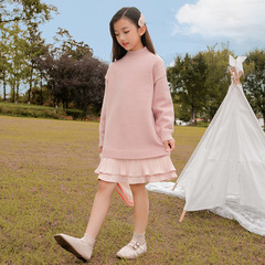 Versatile girls sweater skirt spring new medium and large children's mid-length sweater skirt children's bottoming sweater dress