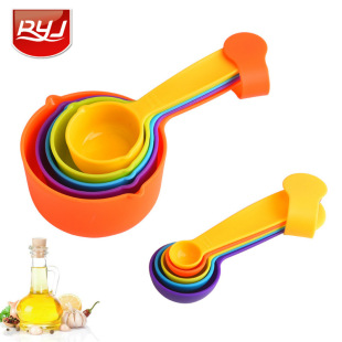 Factory supply measuring spoon measuring cup baking tools DIY cake baking milk powder spoon 10 piece set plastic color measuring spoon
