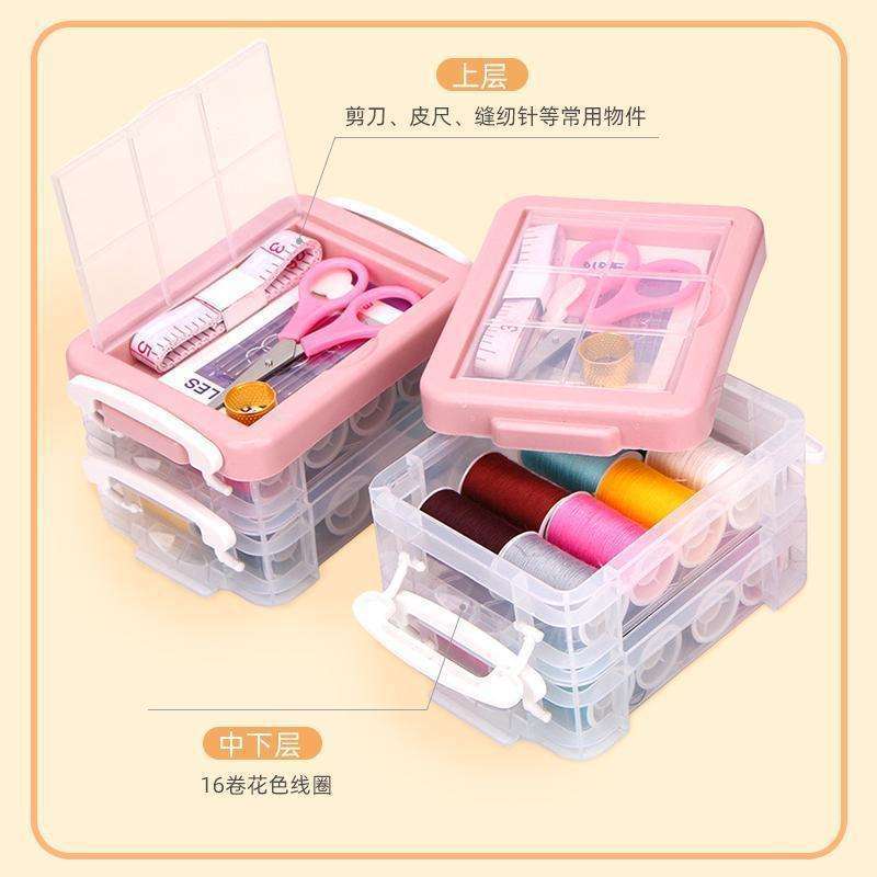 재봉 상자 가정용 기숙사 실용적인 손 재봉 옷 웨딩 하이 엔드 고품질 세트 재봉 멀티 컬러 휴대용 스레드 가방