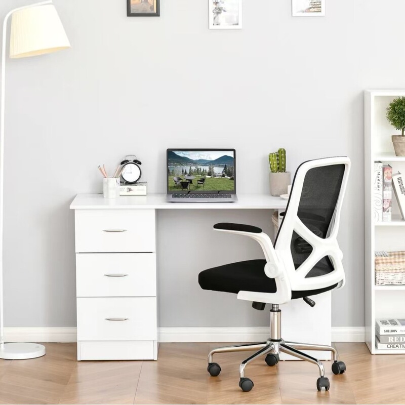 Cross-Border 47inch Modern Home Office Computer Desk Bookcase Combination Writing Desk Workstation