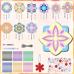 10pcs unfinished children's handmade diy graffiti painting coloring wooden wind chime set party home decoration