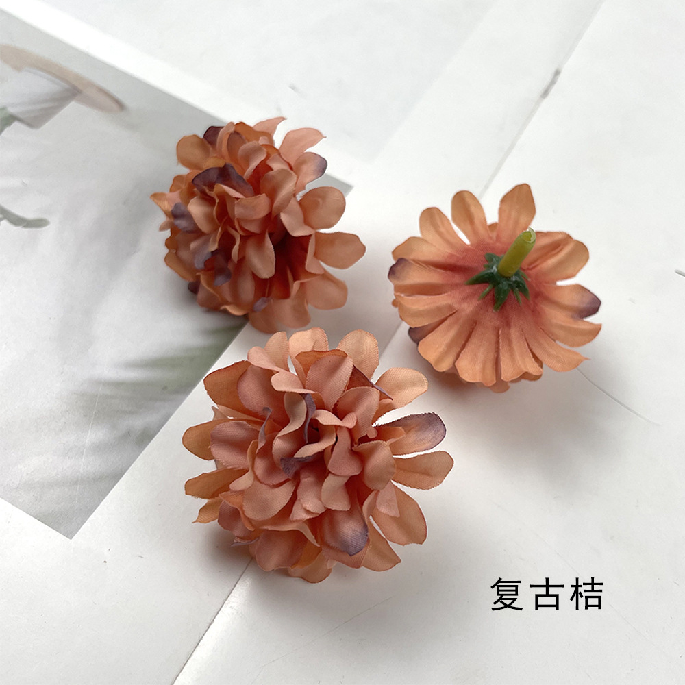 Simulación multicapa hortenida crisantemo cabeza DIY hecha a mano tocado material flor artificial decoración de la sala de bodas diseño de fondo de pared