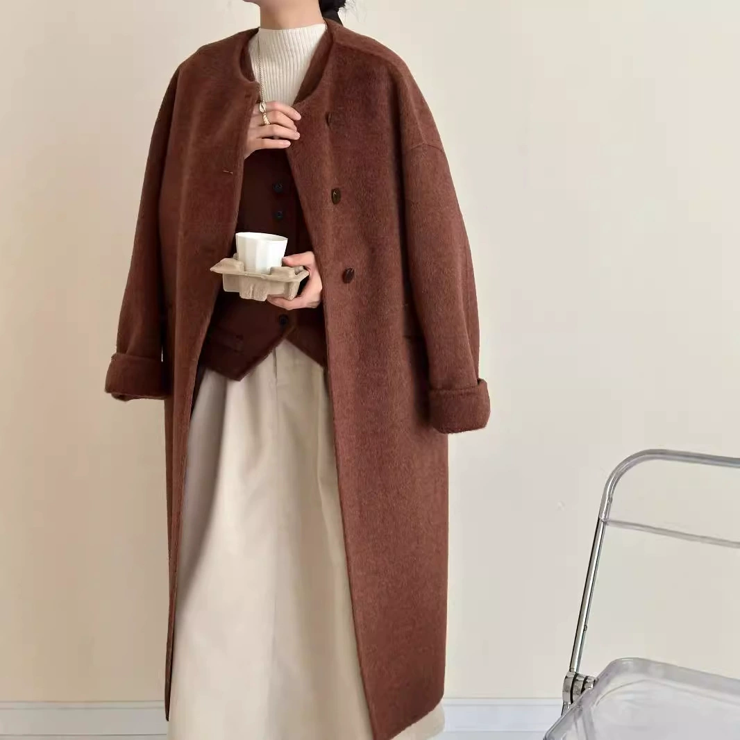 【Хайннинг】Шэн Сяо 2024 осень и зима жакет из yak velvet mulberry silk wool одинарное ревизия шарф-пальто