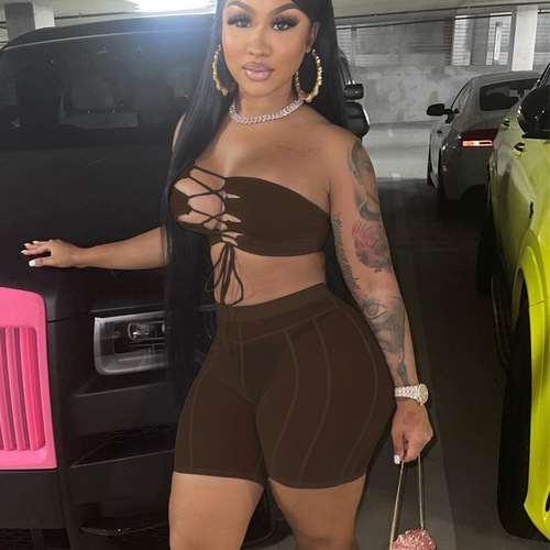 Euramerican Style  Summer New Women's Sexy Net Sheer Streetwear High-Waisted Booty-Hugging Tight Casual Shorts