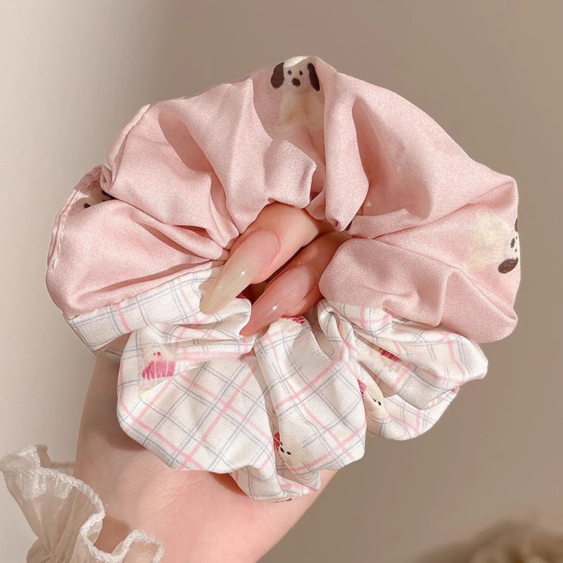 Coreano de alta calidad, anillo de cabello de intestino grueso, cuerda de cabello de encaje de encaje de gran tamaño, toallas de goma cuadradas, cuerda de cabello de anillo