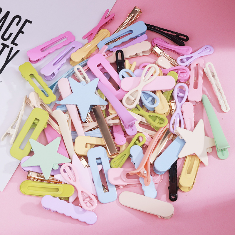 キャンディーカラーのヘアピン金属ヘアピンインドーパミン前髪クリップ diy アクセサリーカモノハシクリップシームレスクリップマカロン|undefined