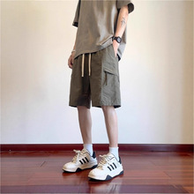 夏季新款美式短裤男潮牌薄款设计感小众宽松大码运动休闲五分裤子
