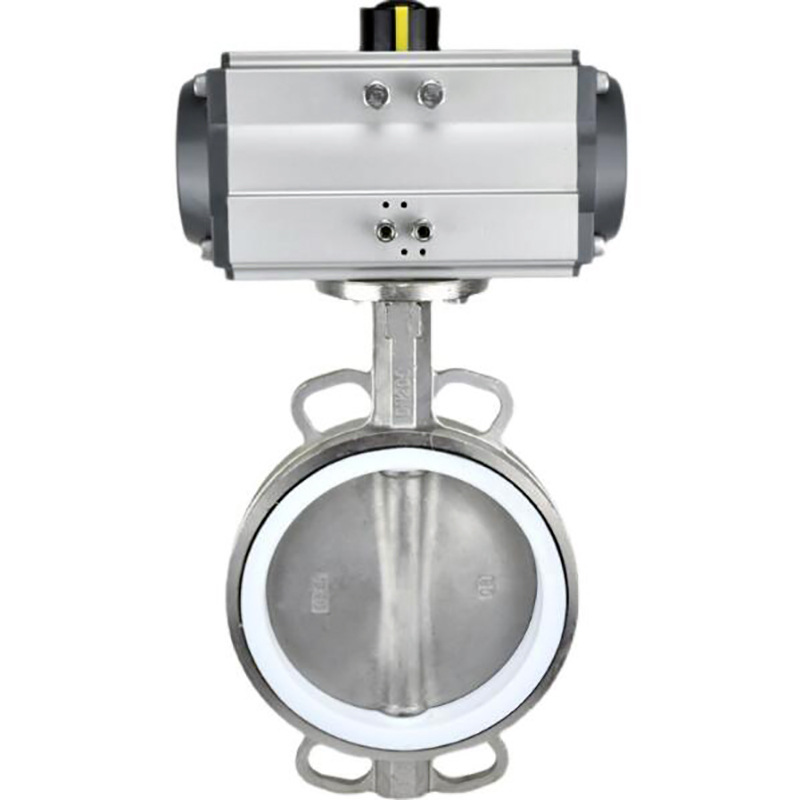 不锈钢气动衬氟对夹式蝶阀 D671F-16P 双向二通式 耐磨耐腐蚀蝶阀