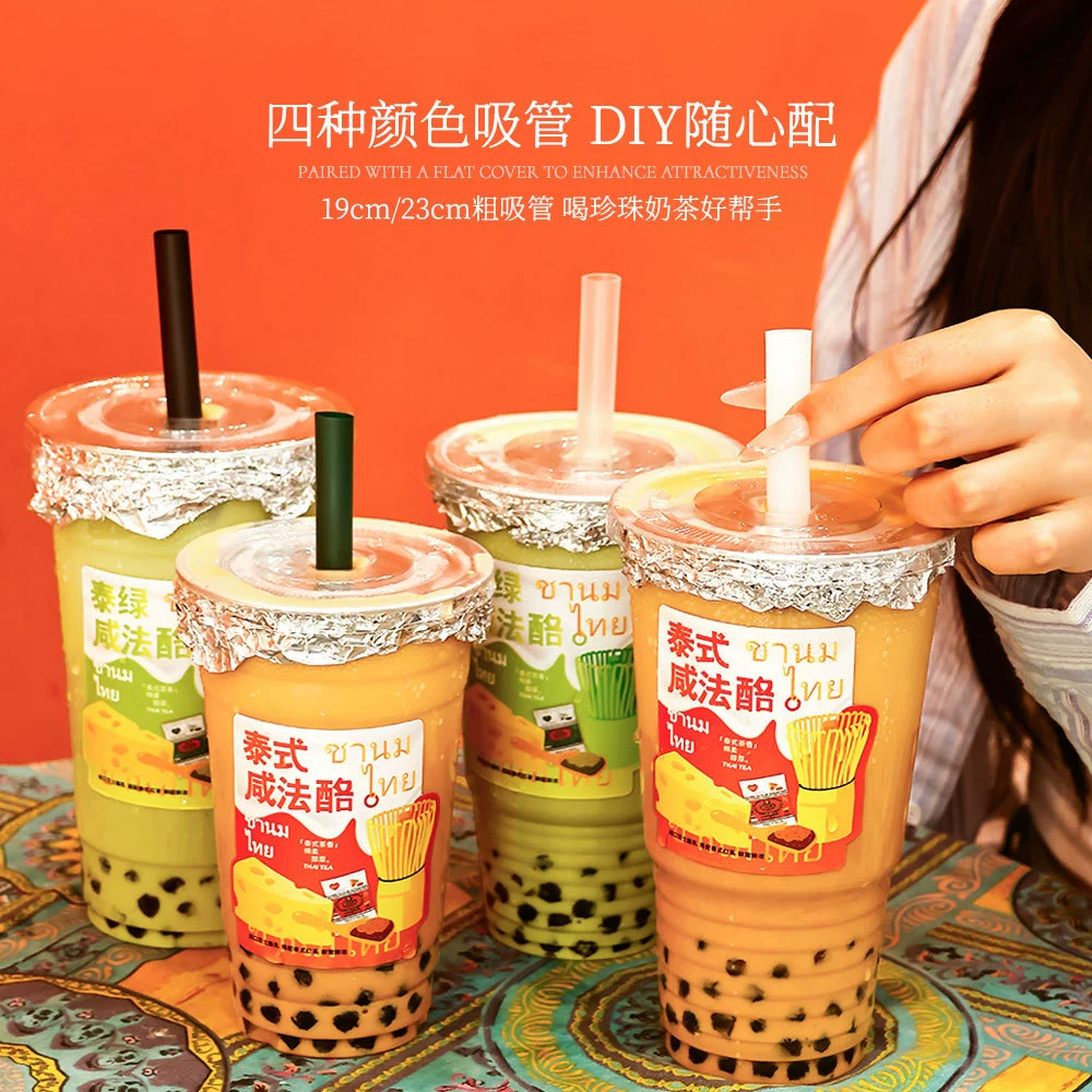  disposable tea cup, sticker, plastic transparent glass, internet celebrity, 1000 ml, 32 oz
