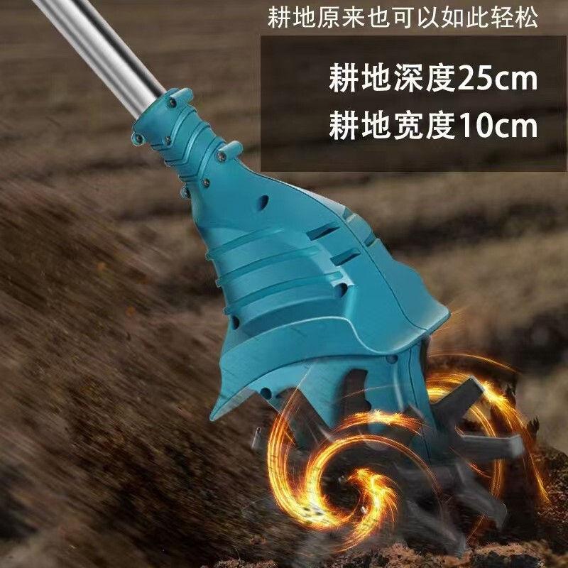 源头工厂新款折叠锂电微耕机松土机农用翻土机家用电动锄头旋耕机|undefined