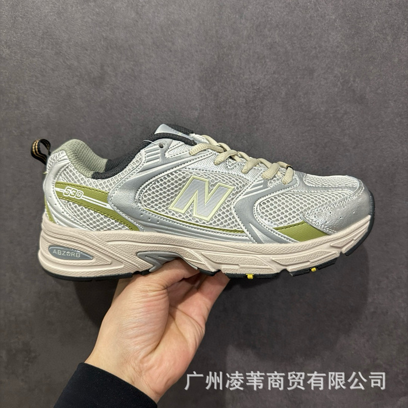 莆田純粋なオリジナル NB530 レトロシルバーダッドシューズ夏メッシュ男性と女性のカップルの靴アウトドアカジュアルスポーツシューズ|undefined