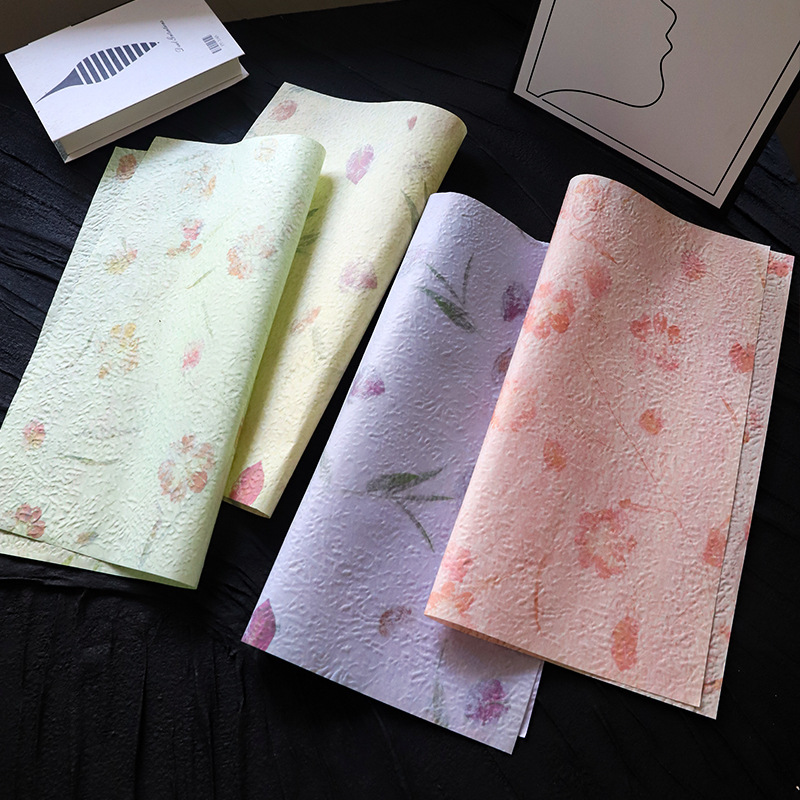 Relieve estereoscópio pétalos Dongba papel impermeable relieve papel kraft pliegue mano papel frotado artesanal DIY embalaje image 5