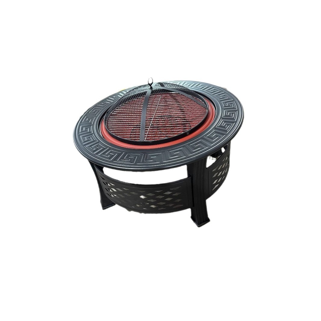 Patio redondo horno de té cocinado hogar horno de barbacoa de carbón BBQ al aire libre conjunto completo de horno de barbacoa